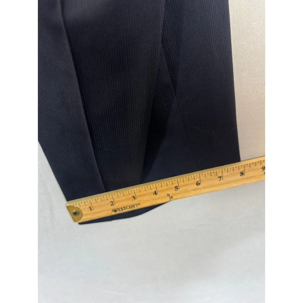Canali Mens Black 100% Wool Flat Front Dress Pants 40x31 Made in Italy
